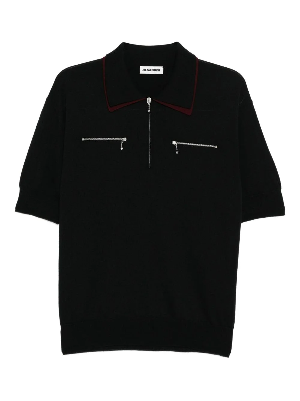 zip collar polo shirt - 1