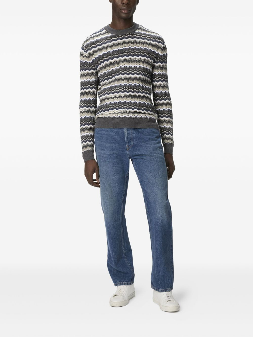 chevron-pattern sweater - 2