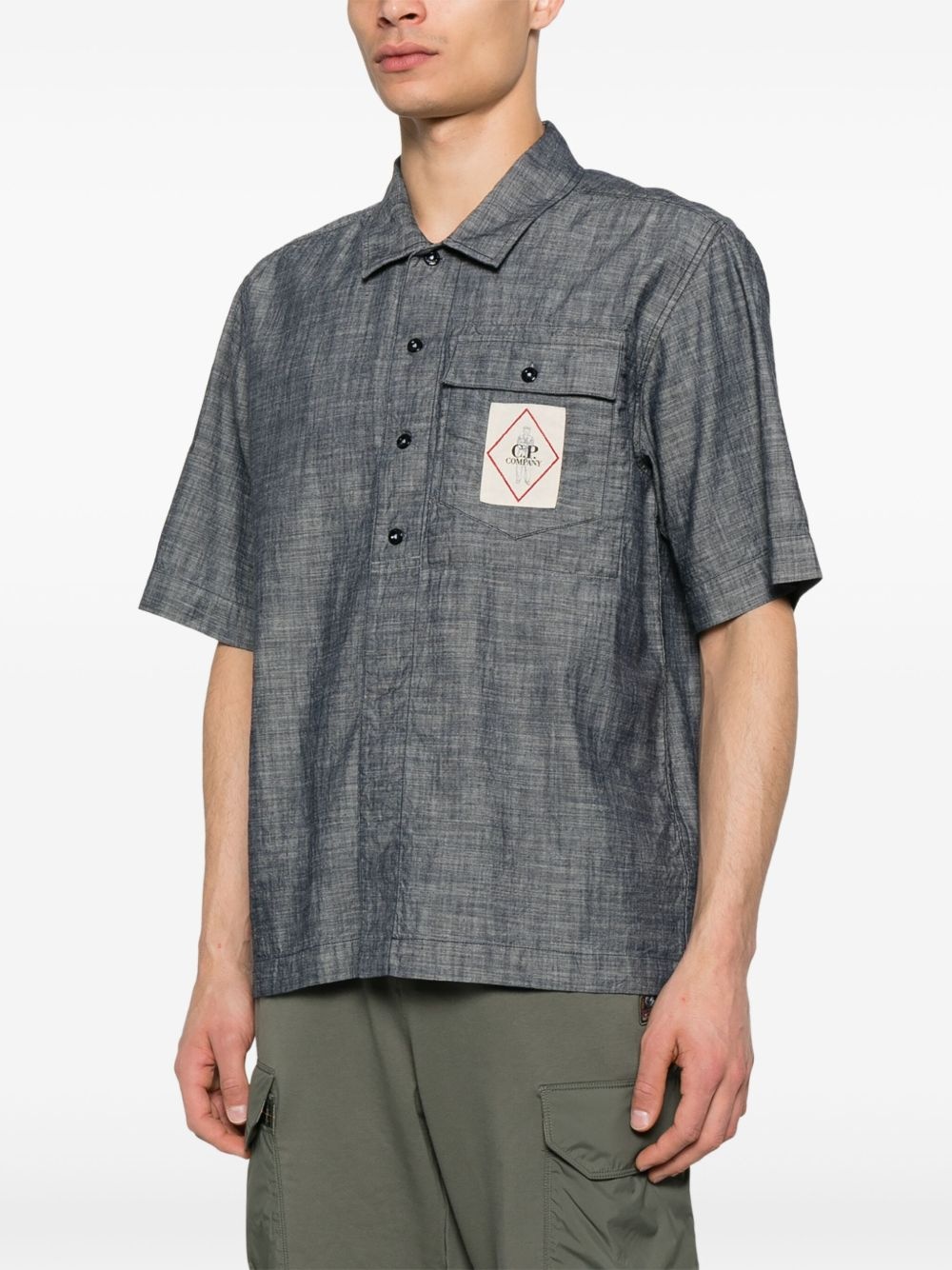 logo-patch shirt - 3