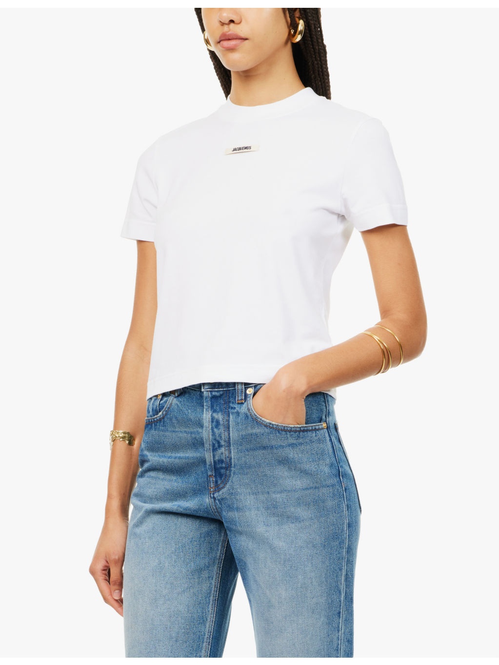 Brand-print short-sleeve stretch-cotton T-shirt - 3