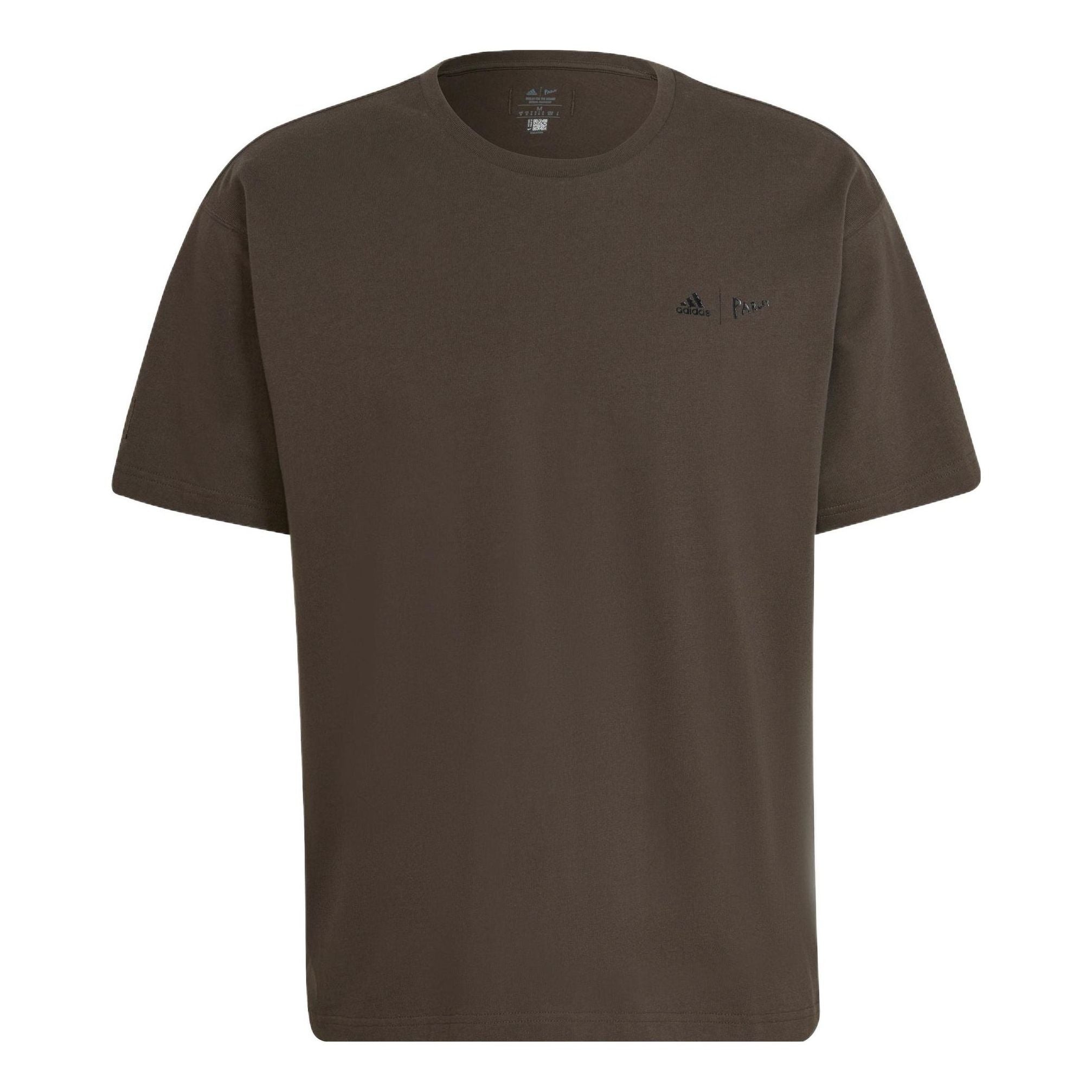 Men's adidas Solid Color Logo Sports Short Sleeve Olive Green T-Shirt HN1680 - 1