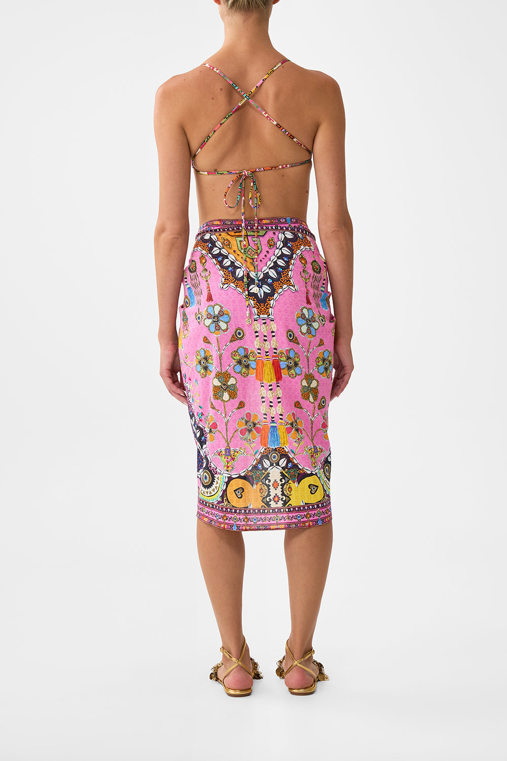 WOVEN SHORT SARONG WITH TASSELS - 3