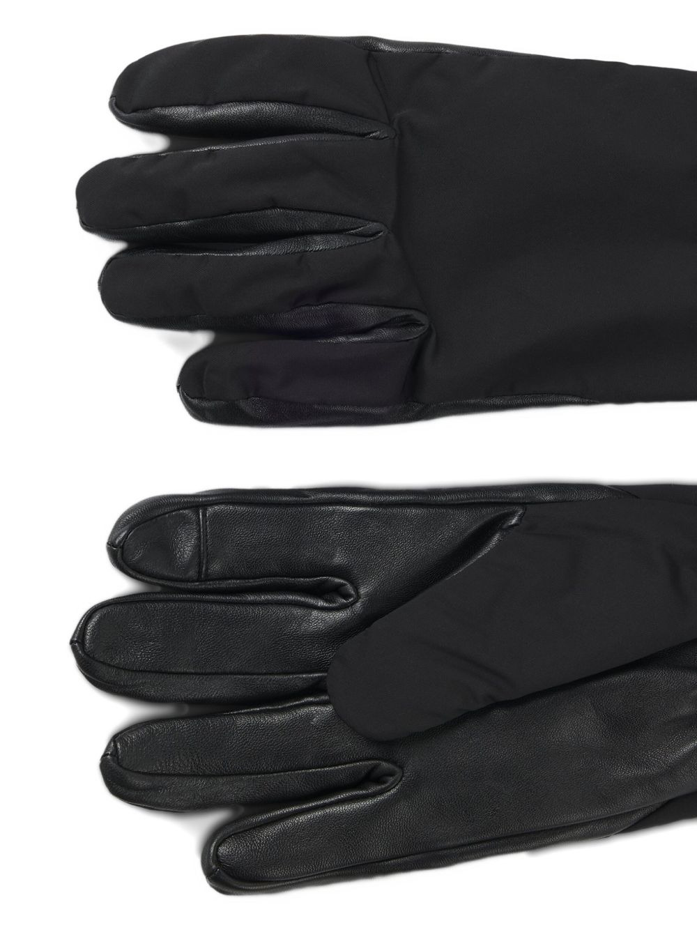 leather panelled gloves - 2