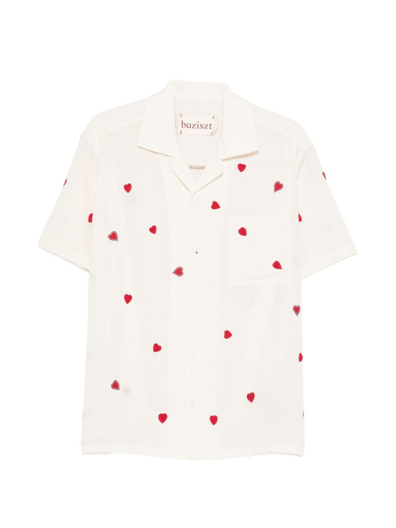 heart-motif short-sleeve shirt 1
