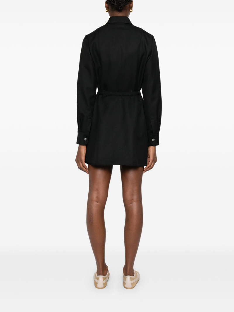 buttoned belted mini shirt dress 4