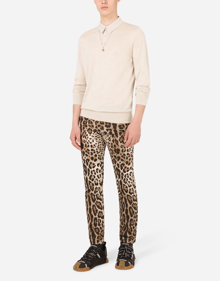 Leopard-print stretch cotton pants - 6