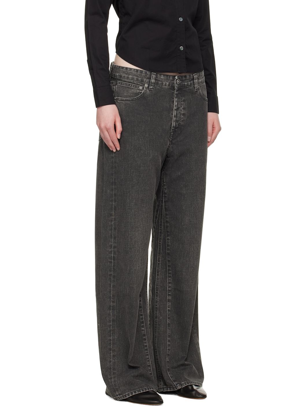 Black Treble Cut Jeans - 2