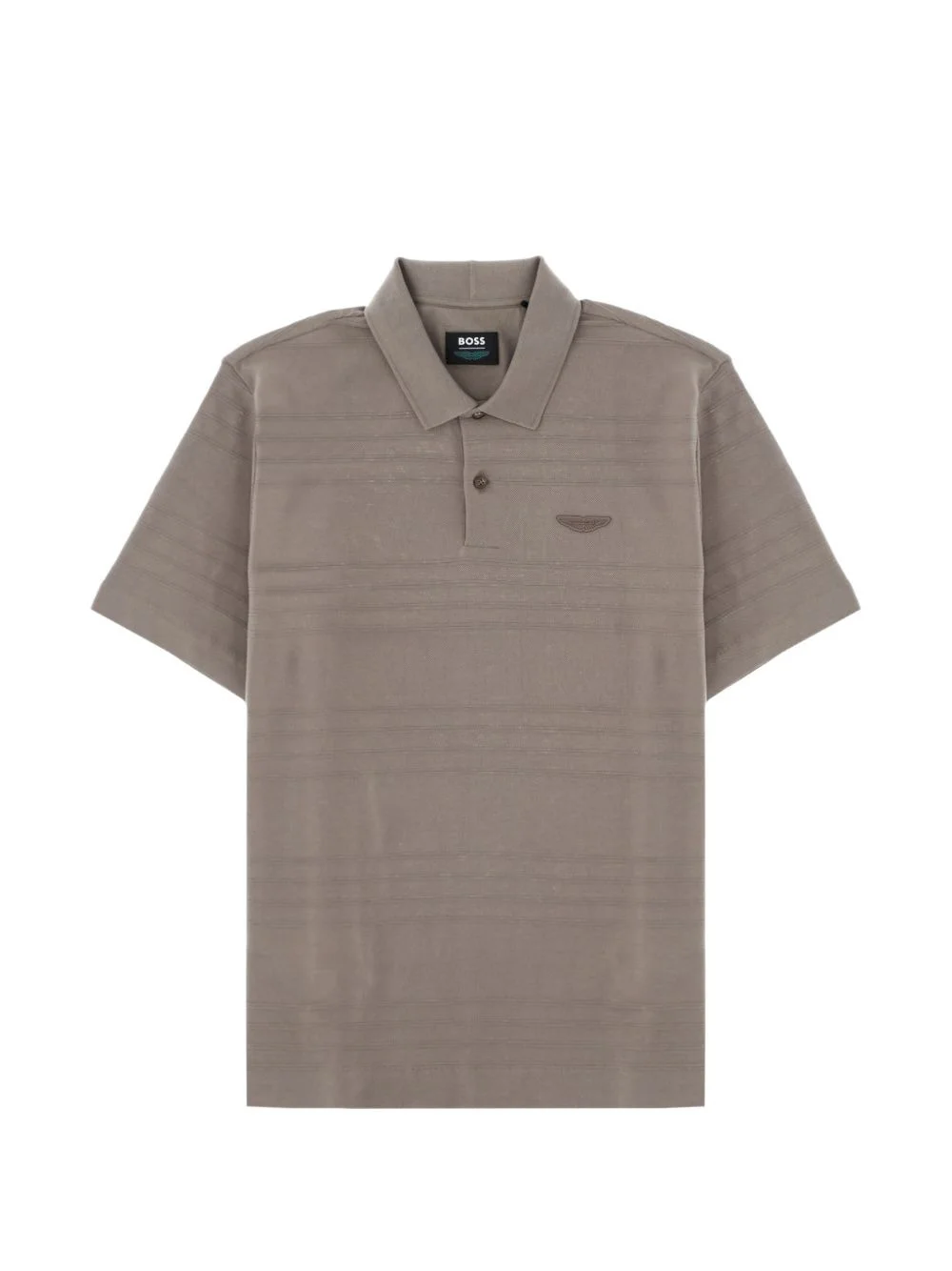 x Aston Martin horizontal-stripe cotton polo shirt - 1