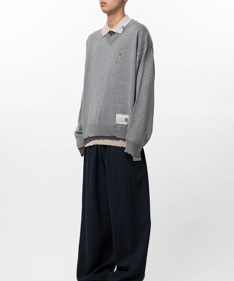 Triple Layered Knit Polo Sweater 5