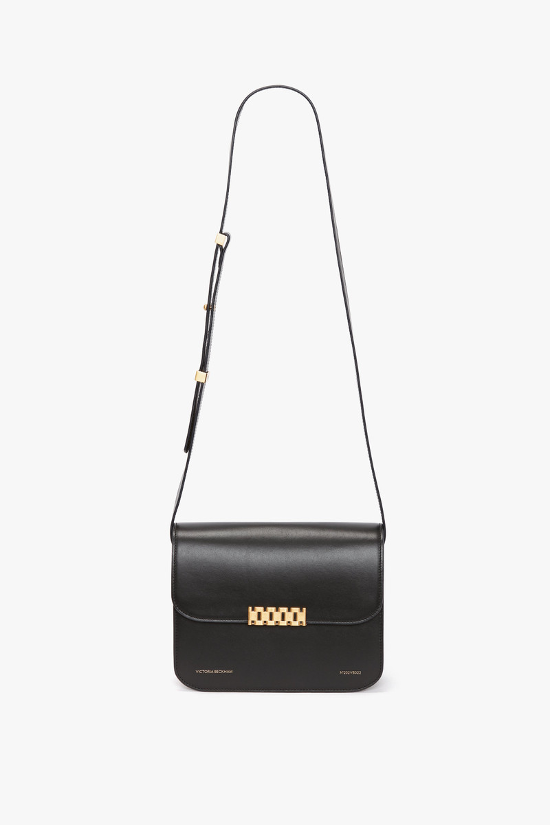 Chain Shoulder Bag In Black Leather 1