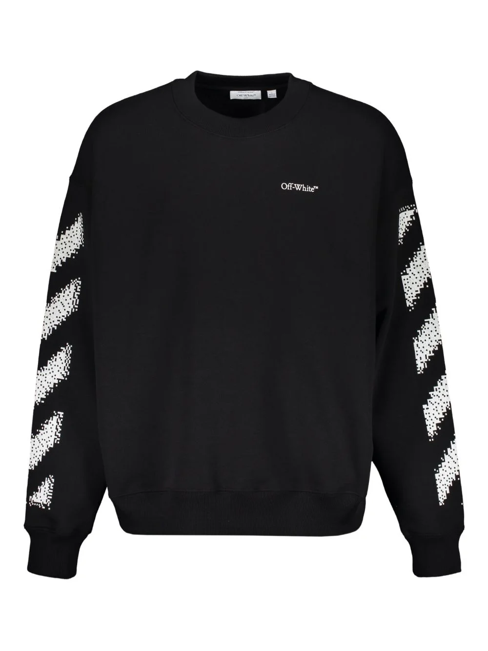 diagonal-stripes crew-neck sweatshirt - 1