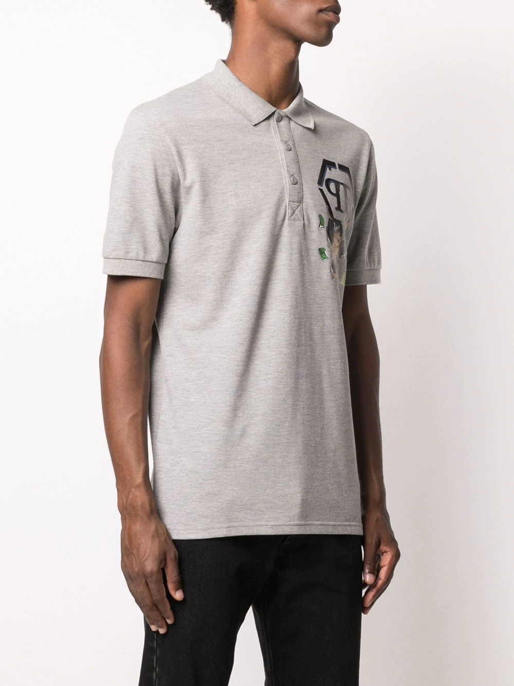 ape logo print polo shirt - 3