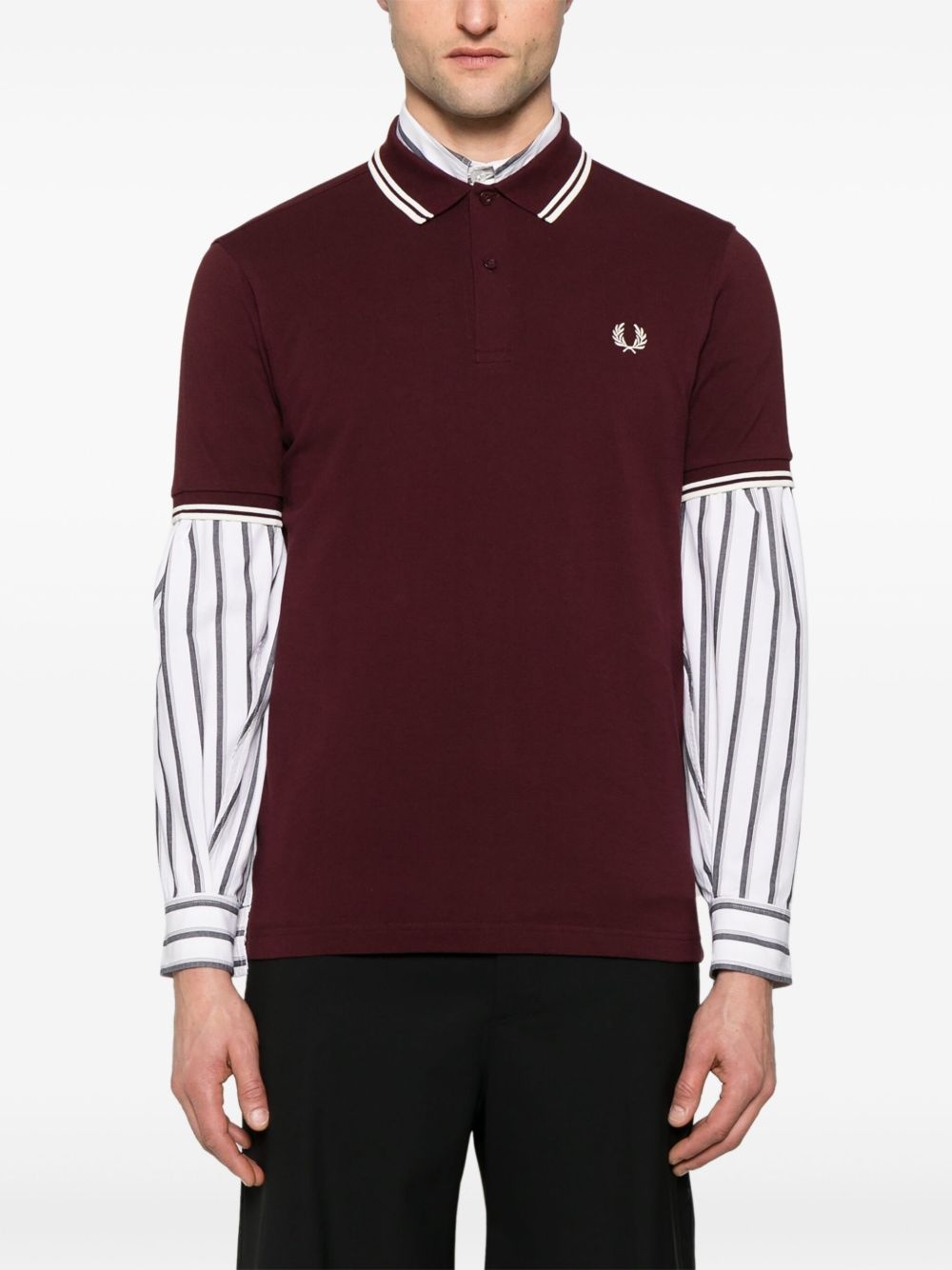 x Fred Perry slogan-print polo shirt - 3