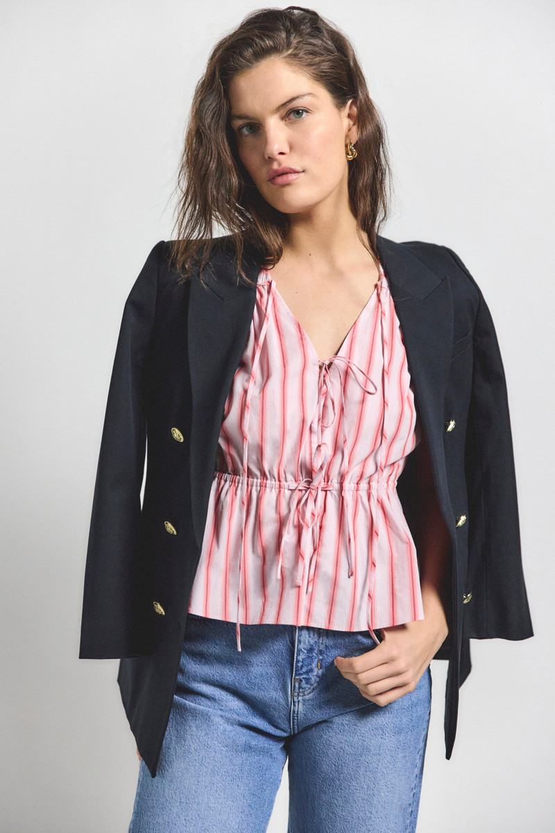 DEREK LAM 10 CROSBY CAROLINE DOUBLE TIE TOP outlook