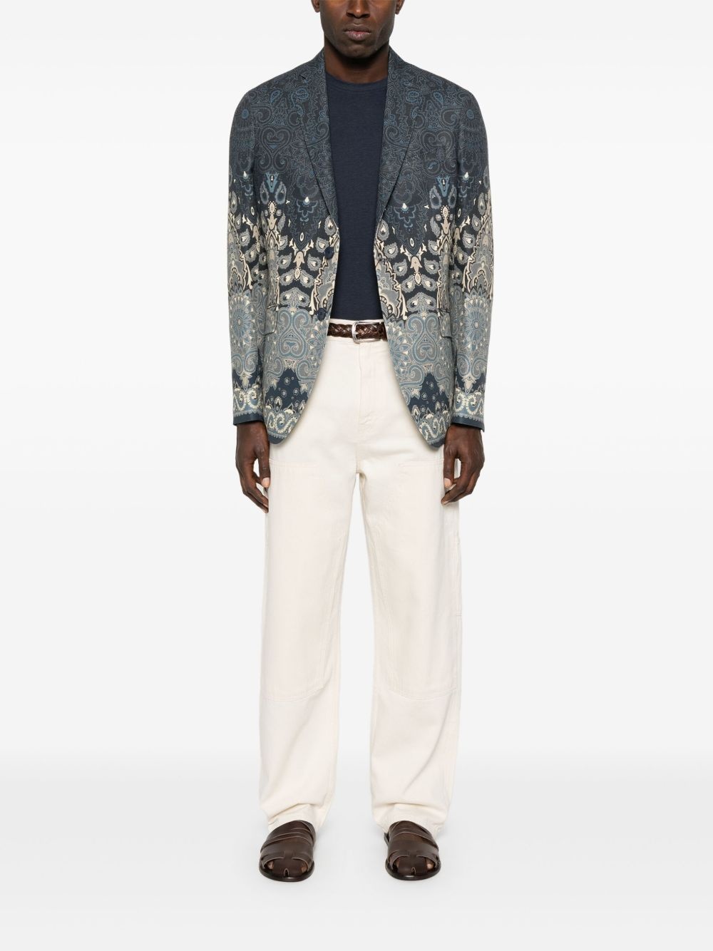 paisley-jacquard blazer - 2