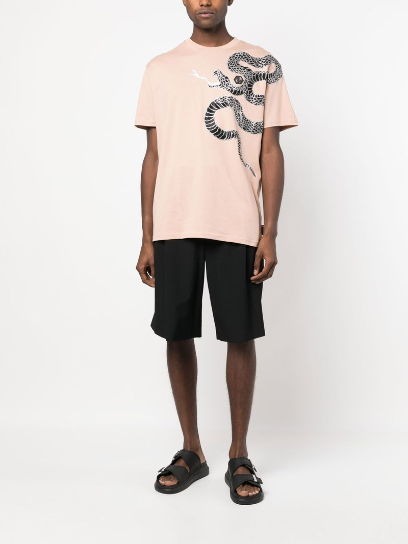 PHILIPP PLEIN embellished snake-print T-shirt outlook