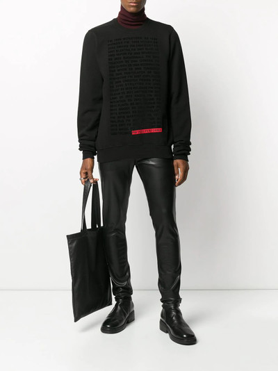 Rick Owens DRKSHDW graphic lettering sweatshirt outlook