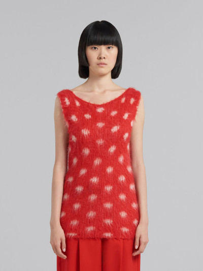 Marni RED MOHAIR SLEEVELESS JUMPER WITH POLKA DOTS outlook