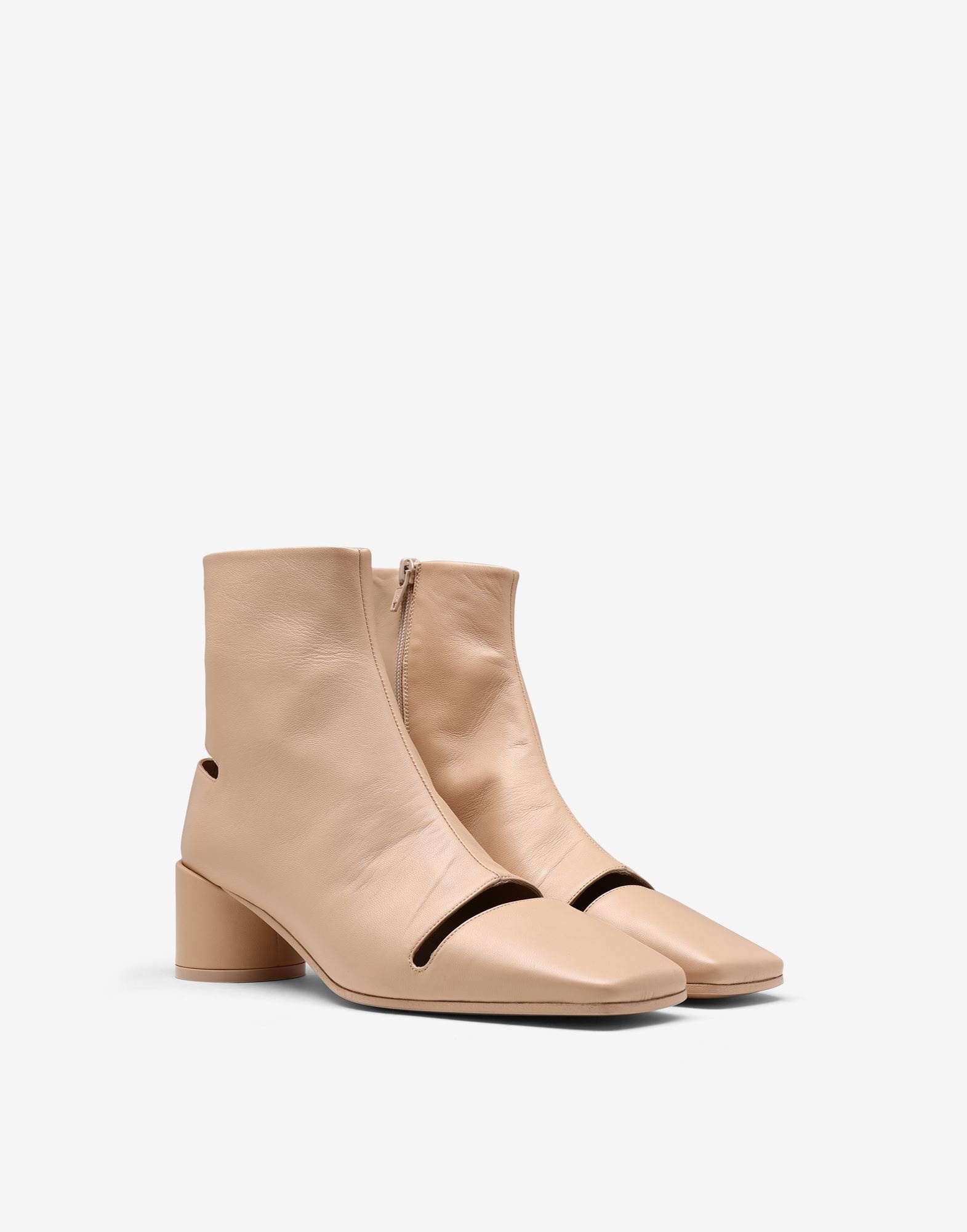 Cut-out leather ankle boots - 2