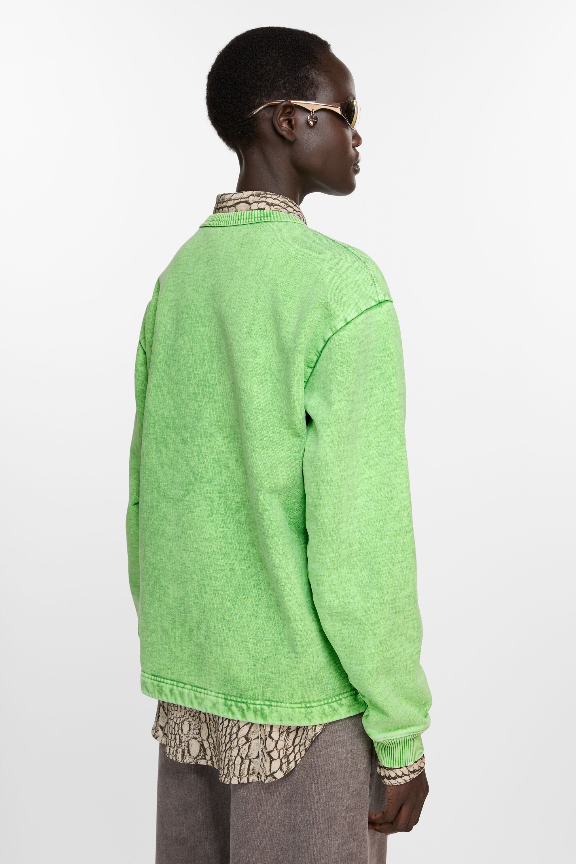 Logo stud sweater - Bright Green - 3
