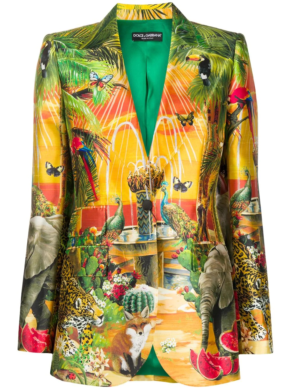 jungle-print single-breasted blazer - 1