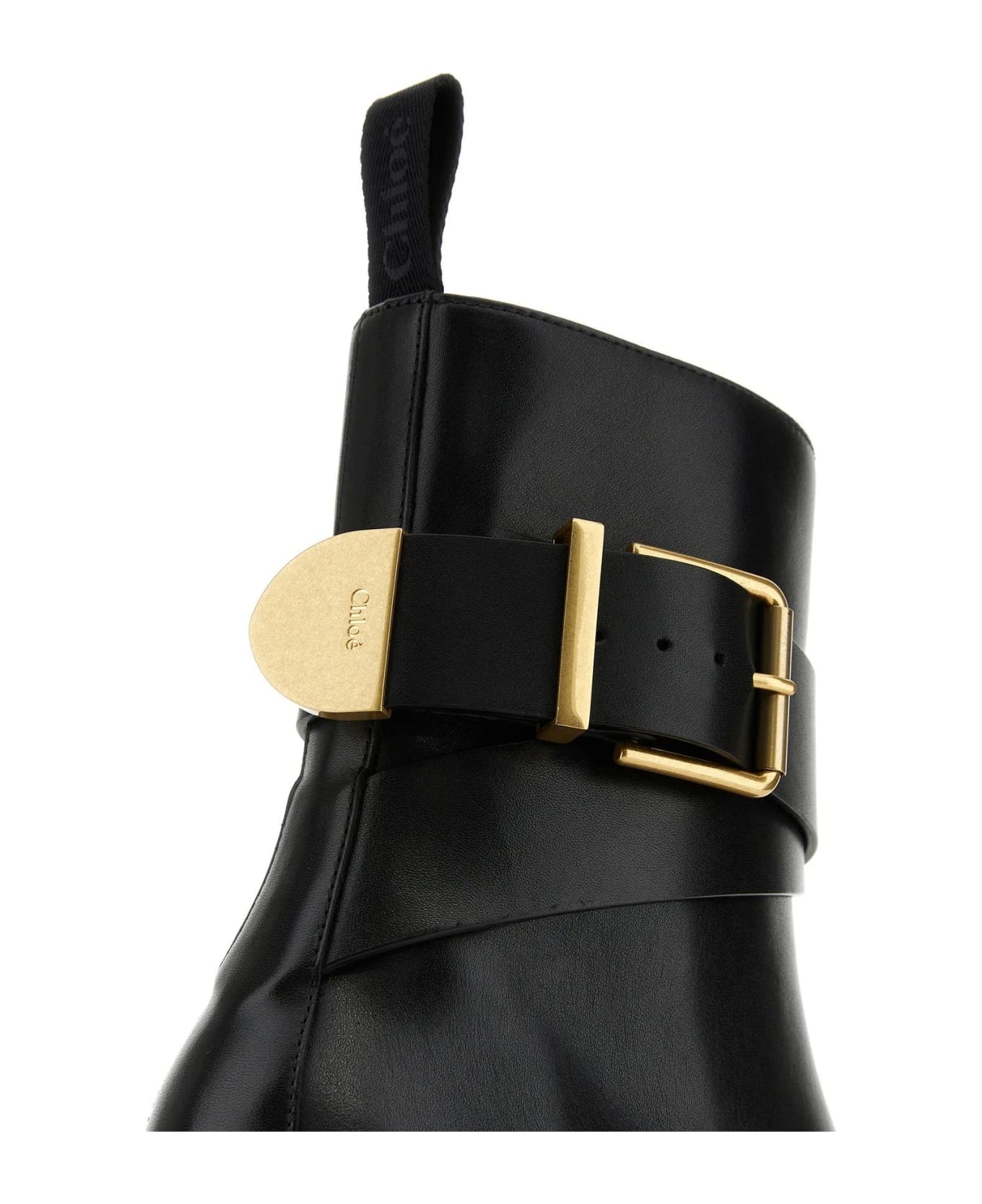 Black Leather Owena Ankle Boots - 4