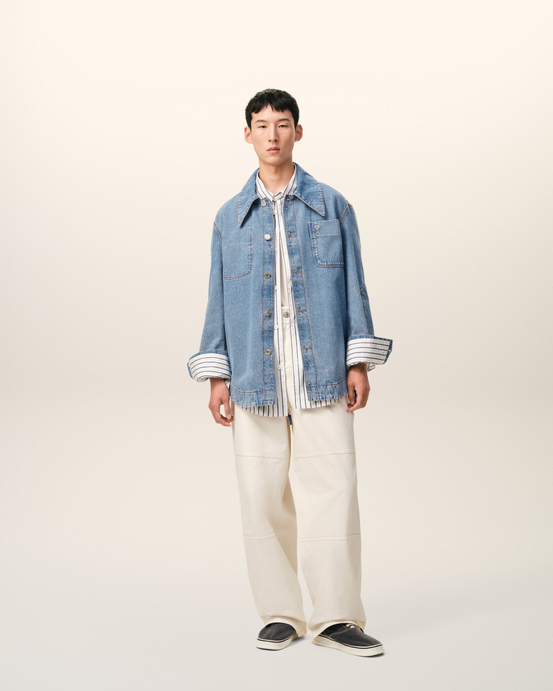 AMI Paris BLUE COTTON AMI DE COEUR WORKER WORKER OVERSHIRT outlook