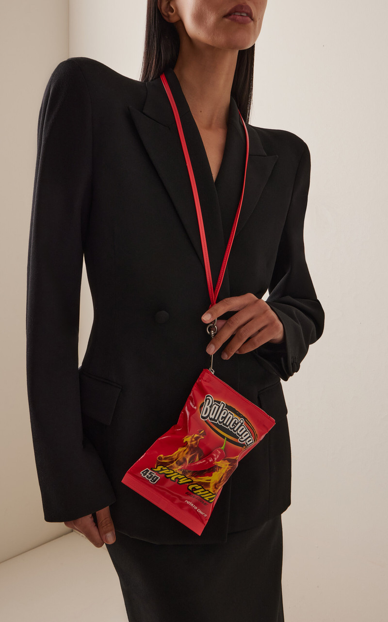 BALENCIAGA Chips Leather Pouch red outlook