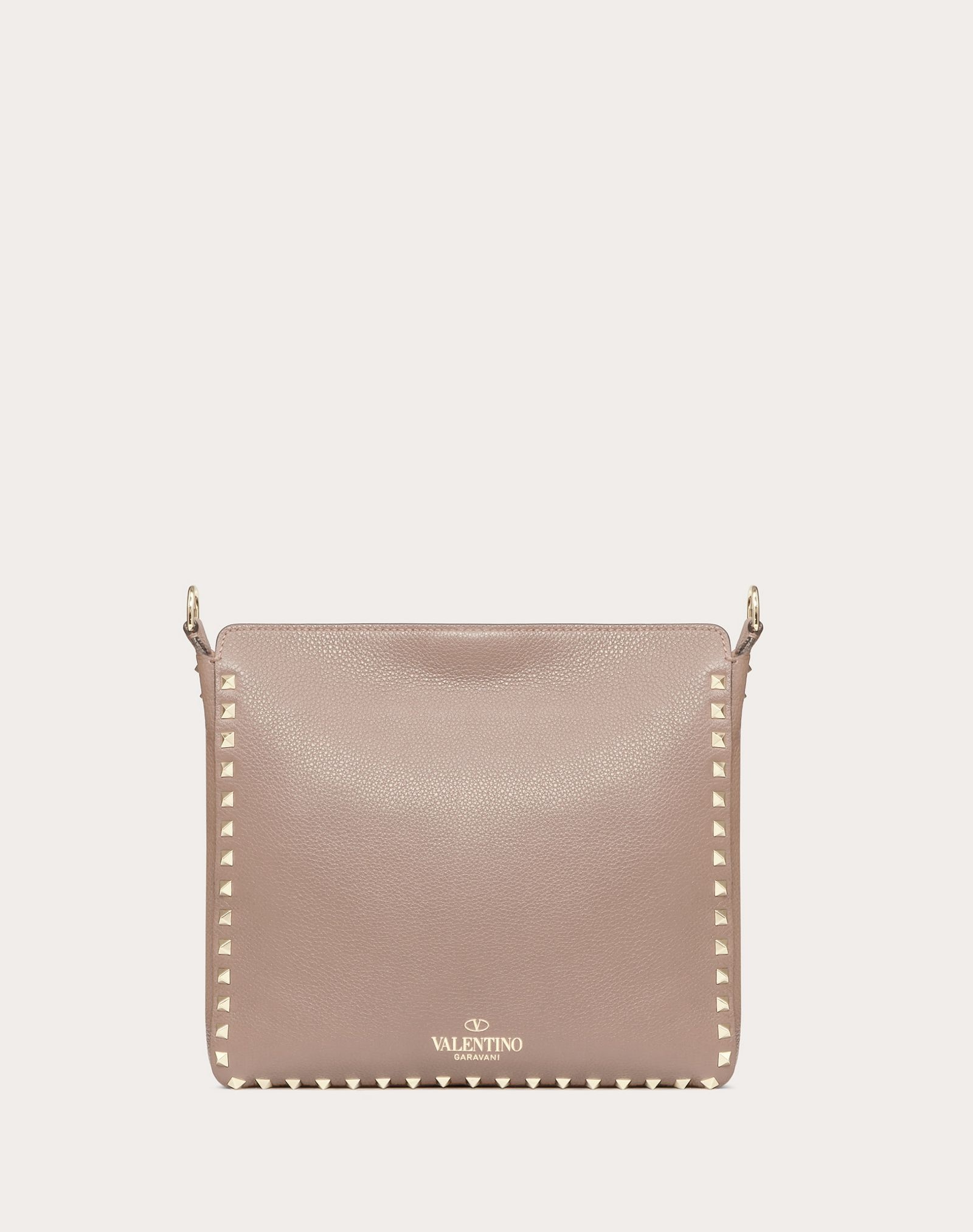 Small grain calfskin leather Rockstud hobo bag - 3