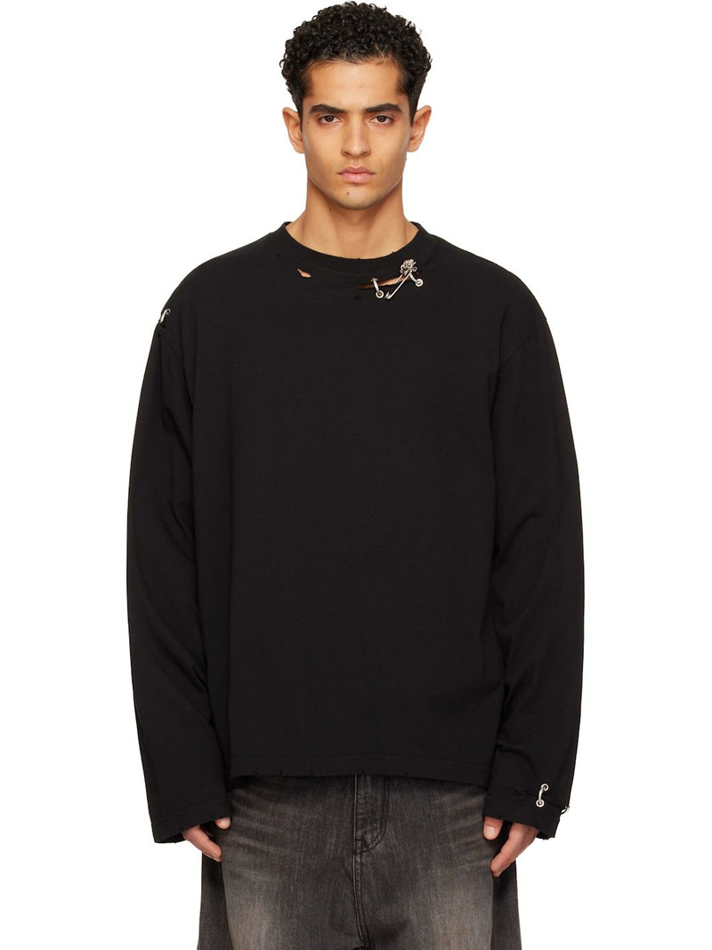 Black Rose & Piercing Long Sleeve T-shirt 1