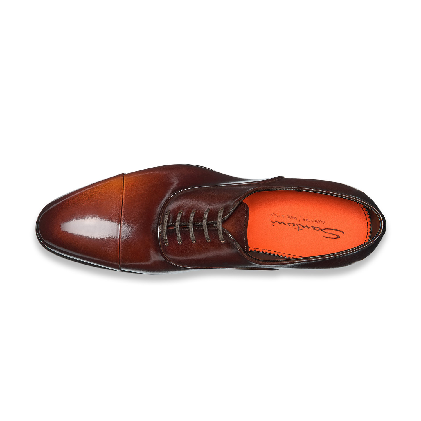Men's orange leather Oxford shoe - 4