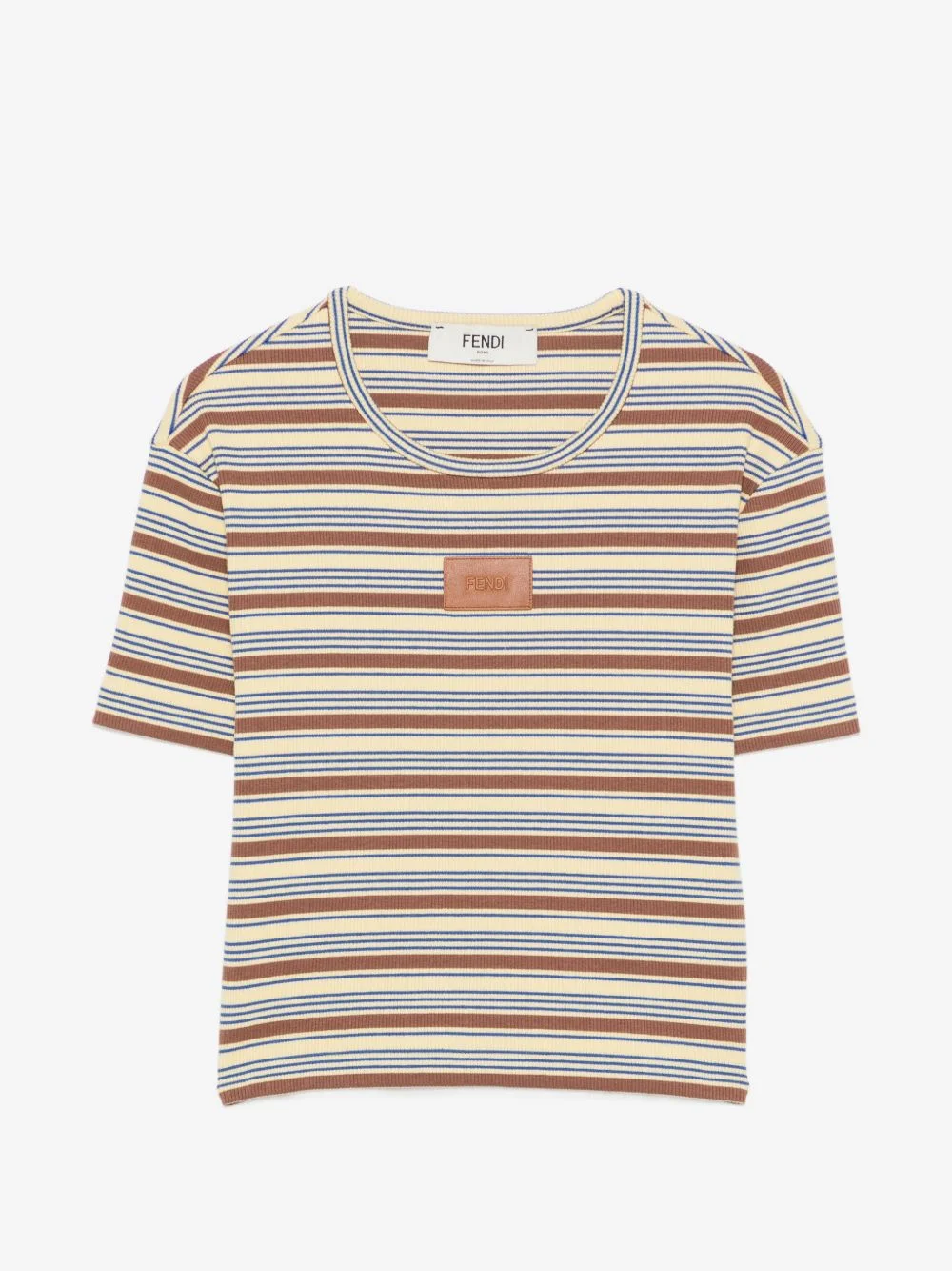 striped logo-patch T-shirt - 1