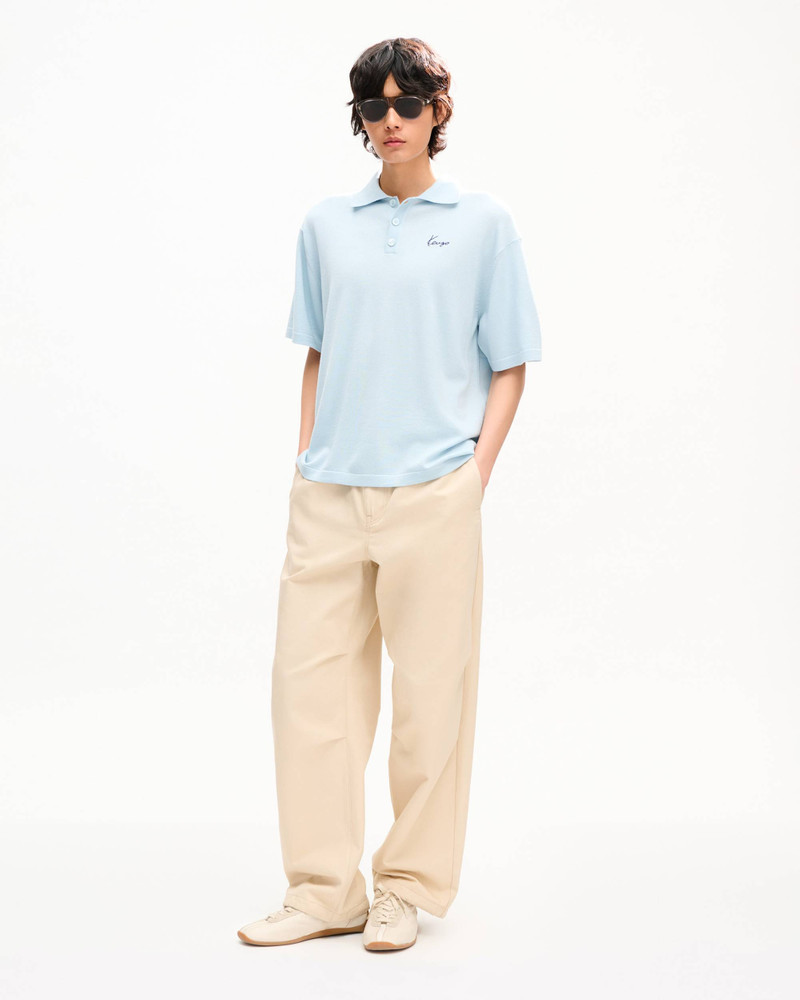 KENZO 'KENZO Signature' embroidered polo in merino wool outlook