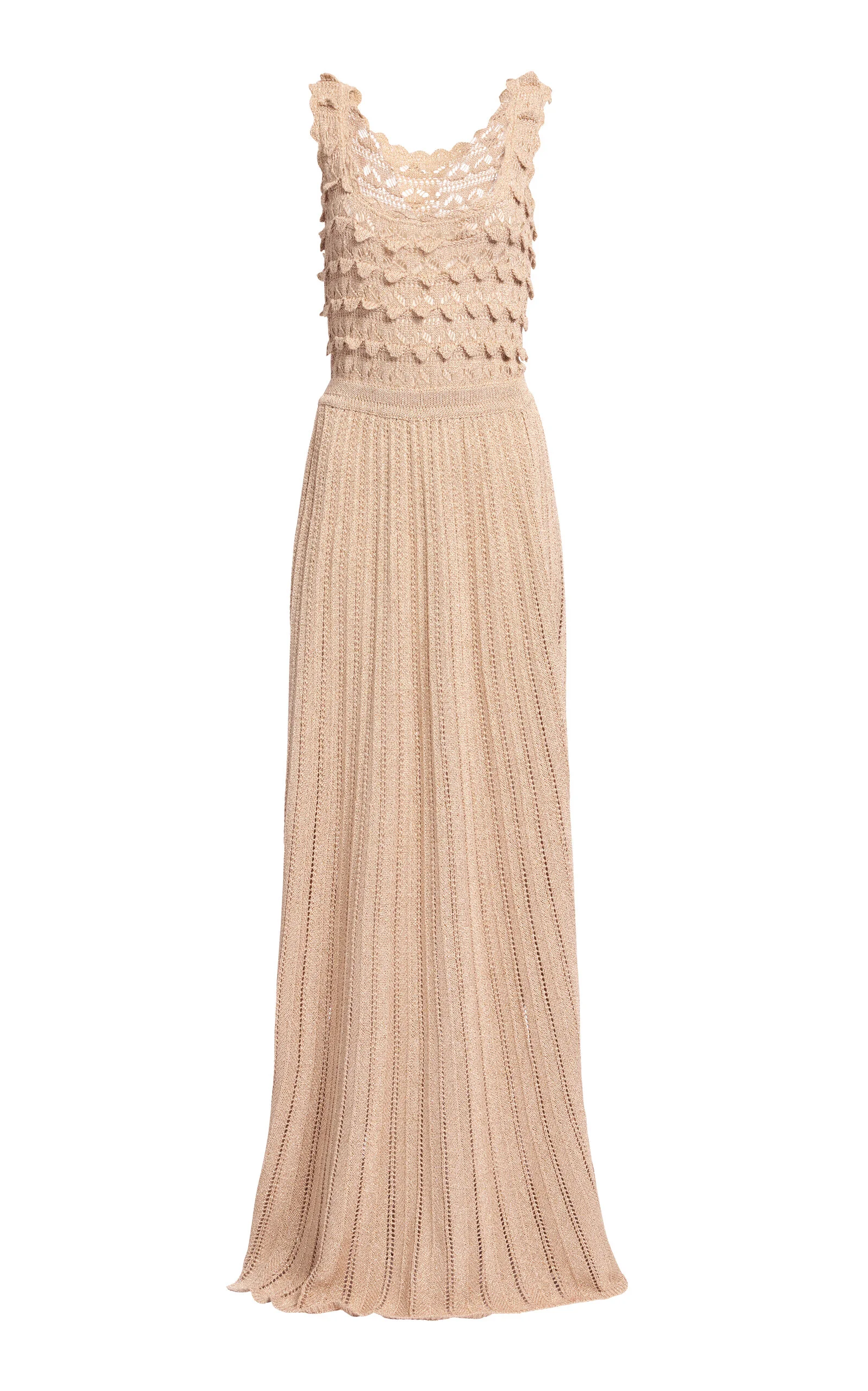 Crocheted Lurex Maxi Dress gold - 1