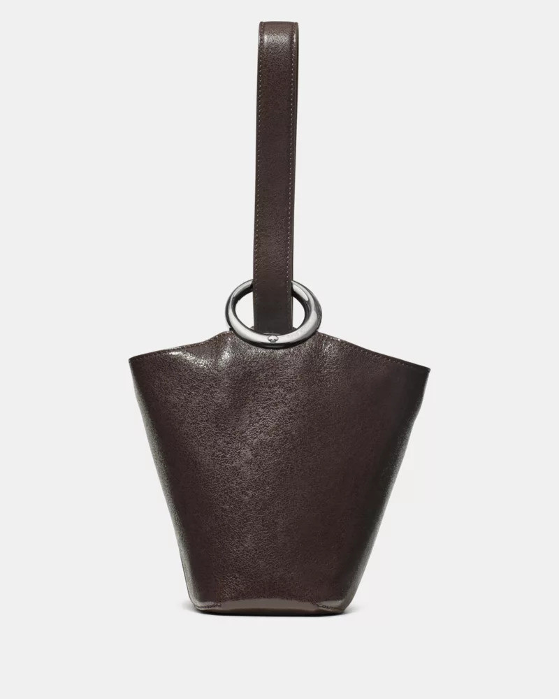 Halo Glazed Leather Mini Bucket Bag 1
