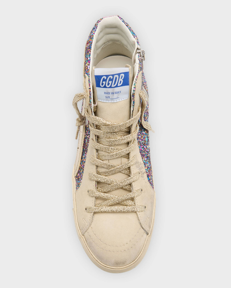 Slide Mid-Top Glitter Multicolor Sneakers 5