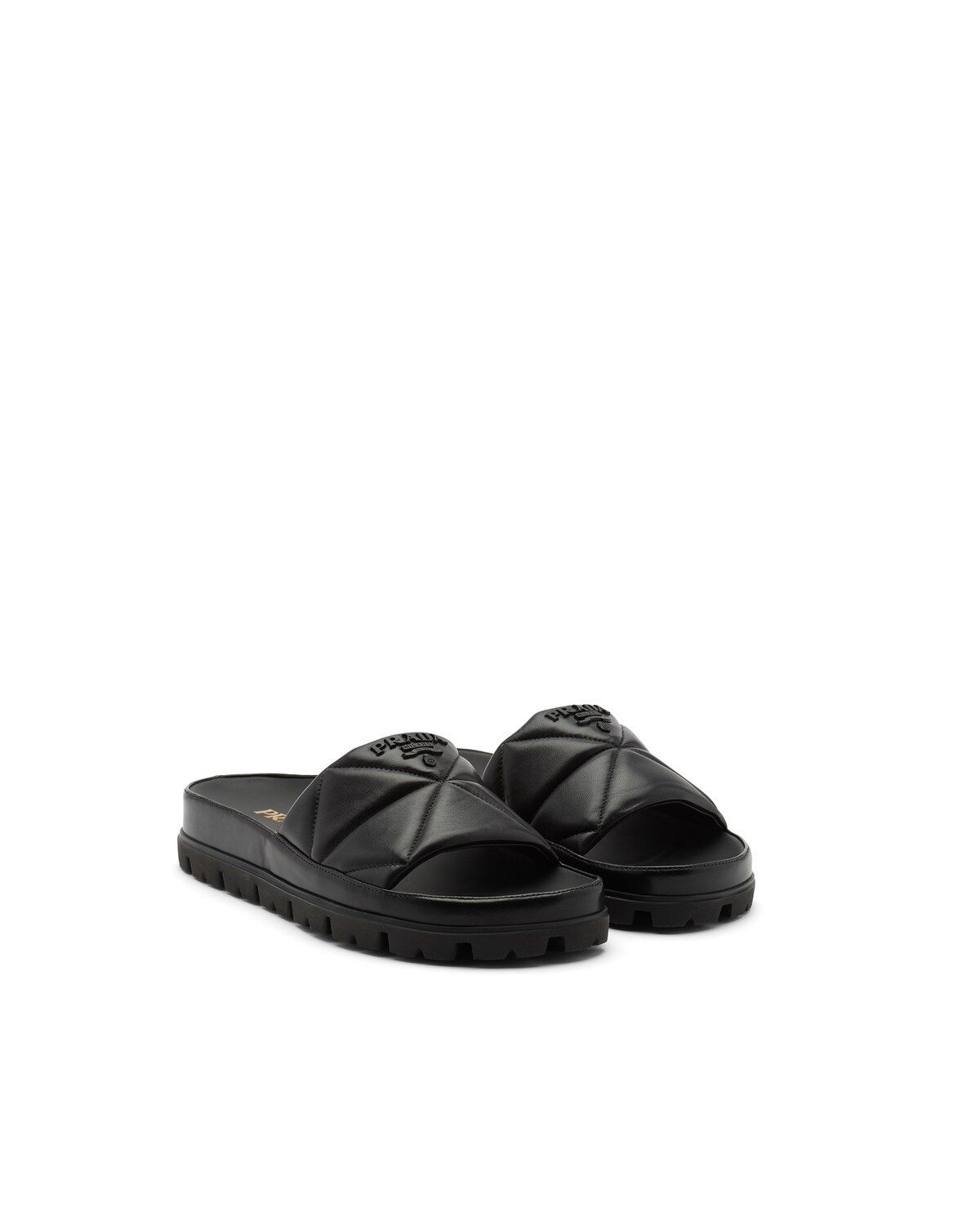 Quilted nappa leather slides - 1