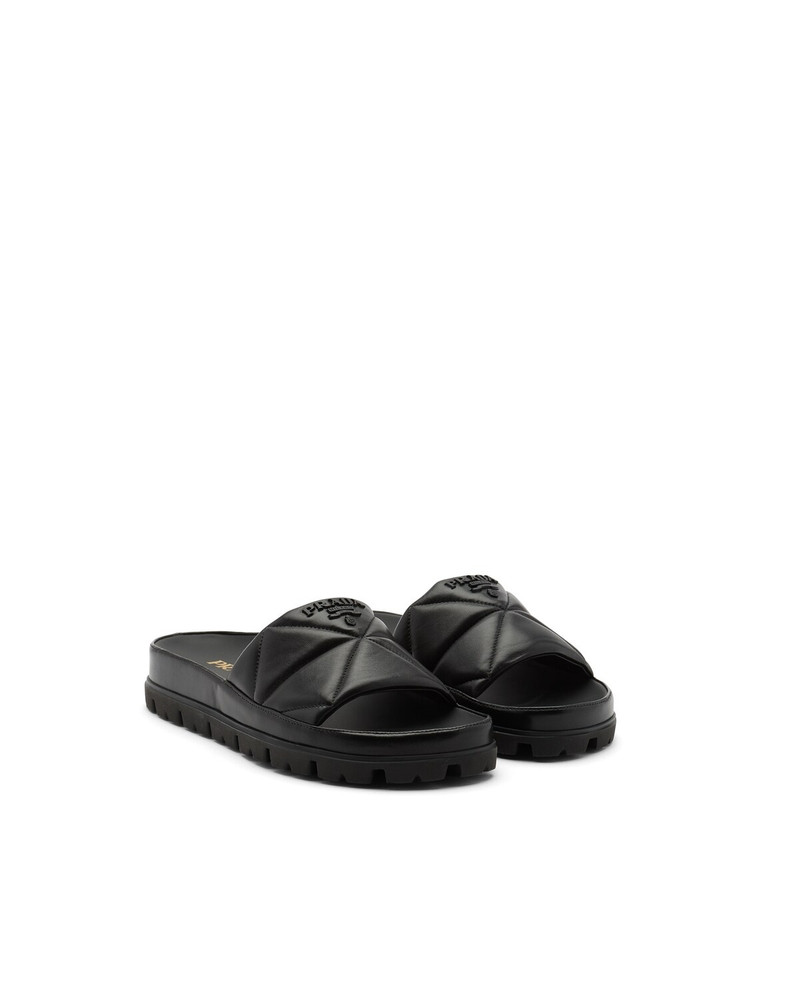 Quilted nappa leather slides 1