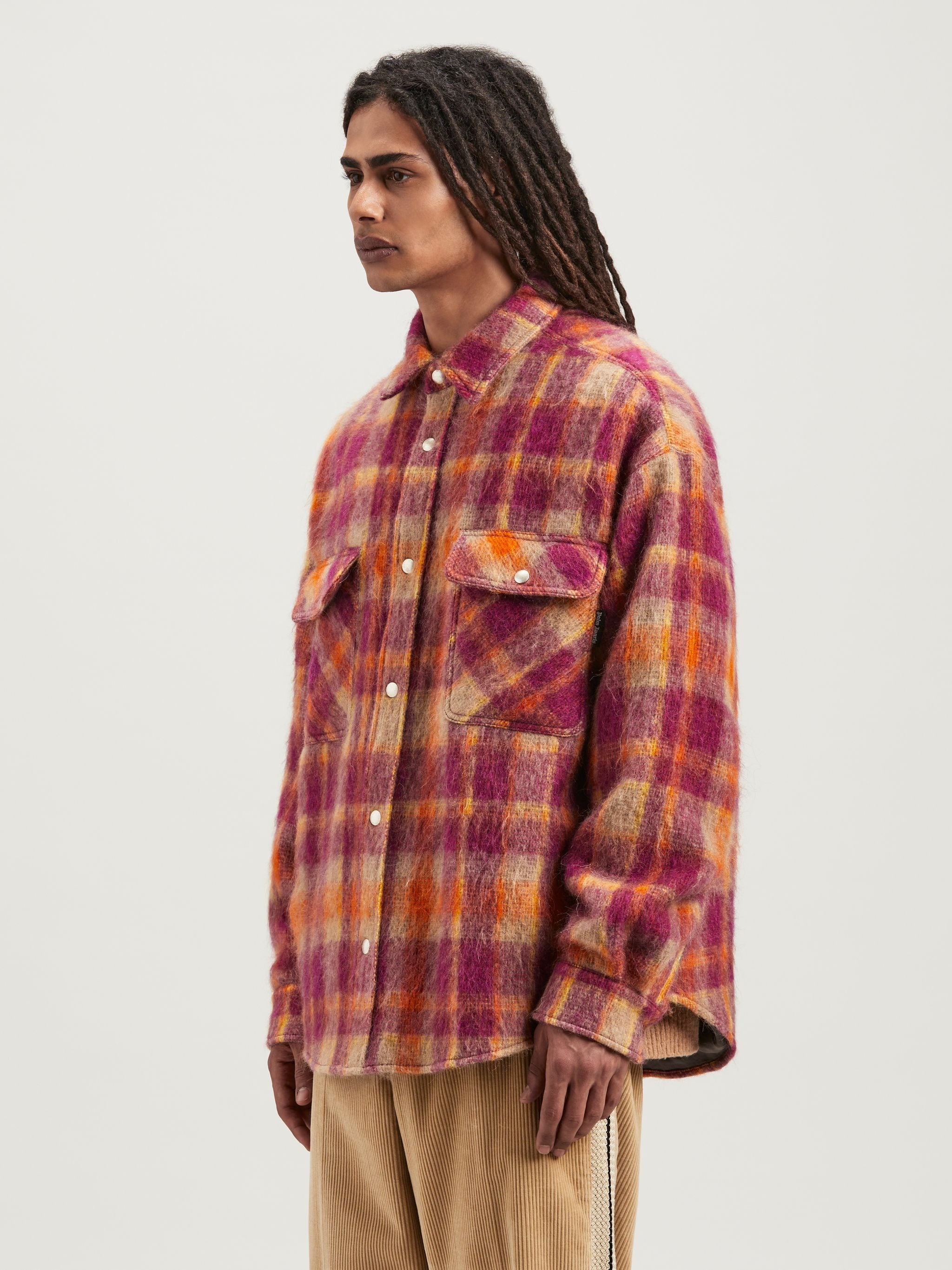 Brushed Wool Check Oveshirt - 4