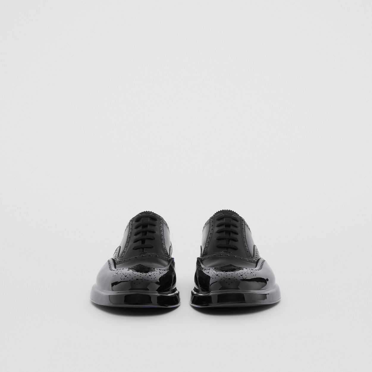 Toe Cap Detail Leather Oxford Brogues - 5