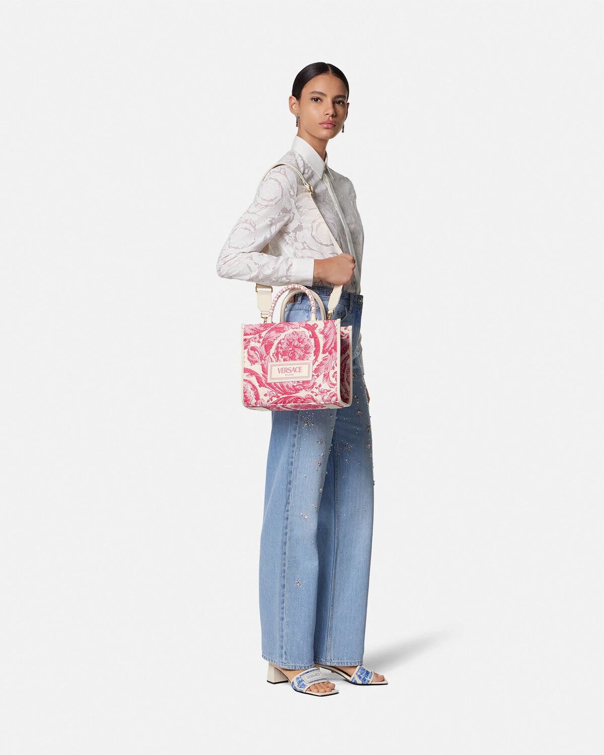 Barocco Athena Raffia Small Tote Bag - 4