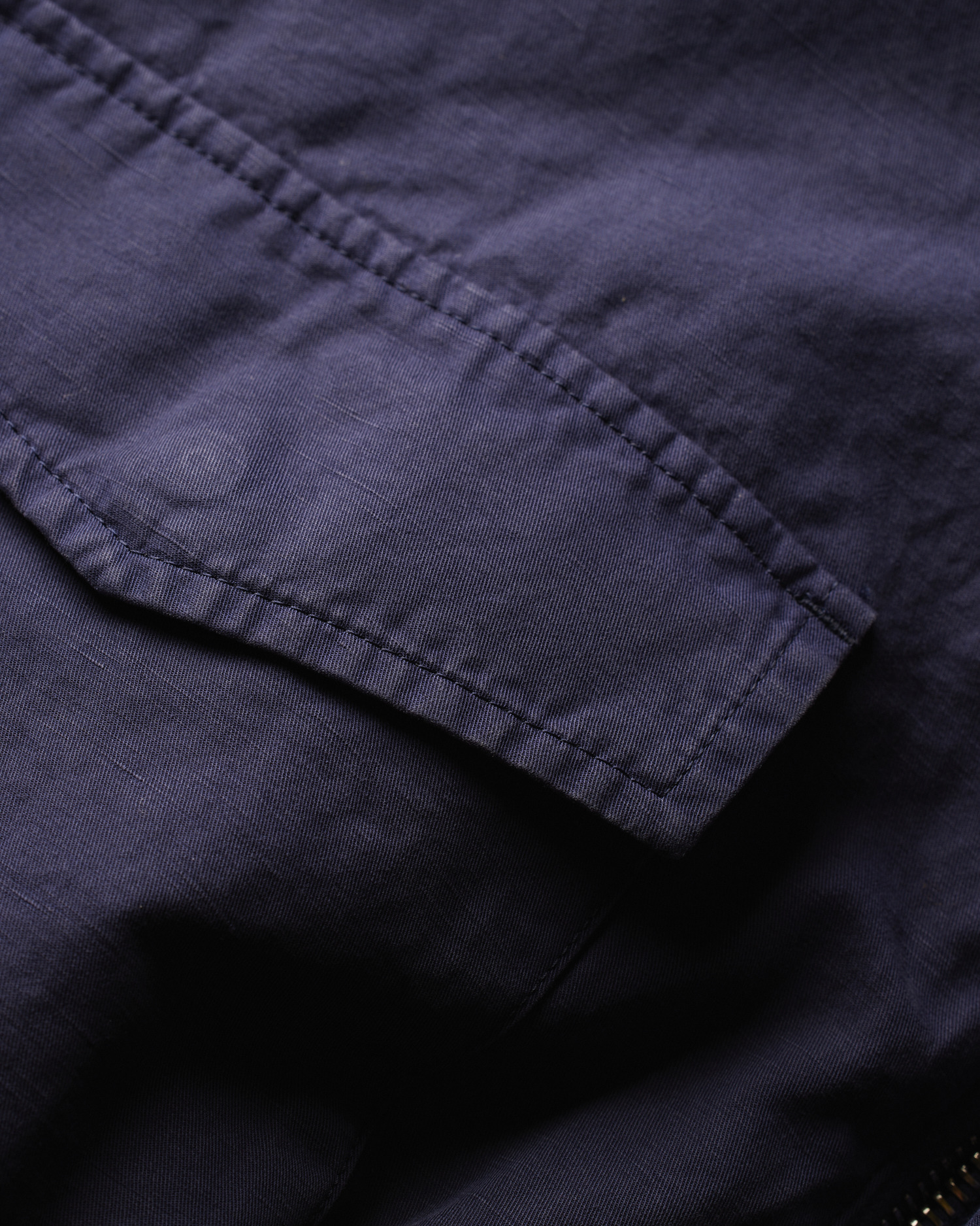 Navy Garment-Dye Cotton-Linen Field Jacket - 8