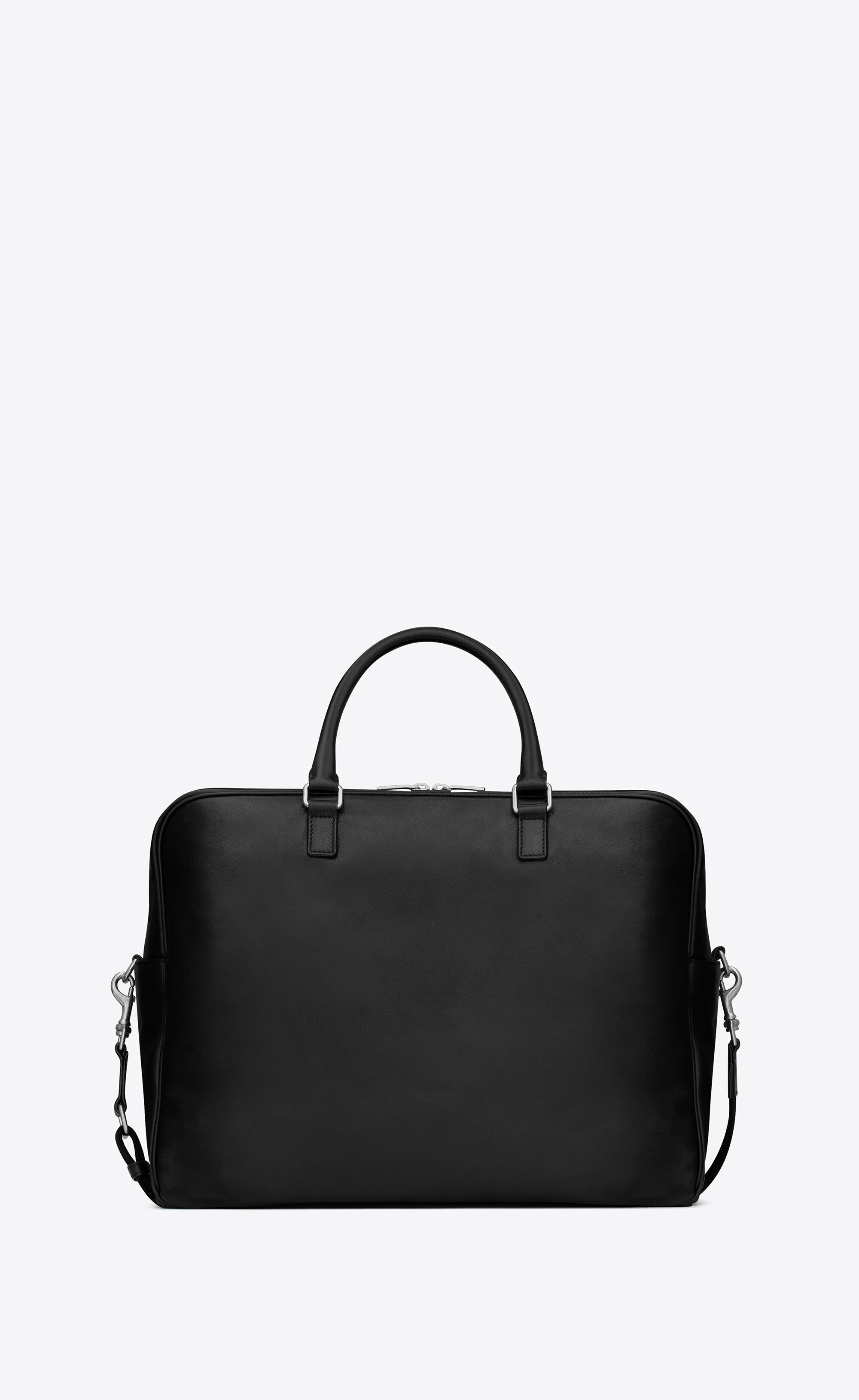 sl 24h weekender bag in smooth leather and cotton - 2