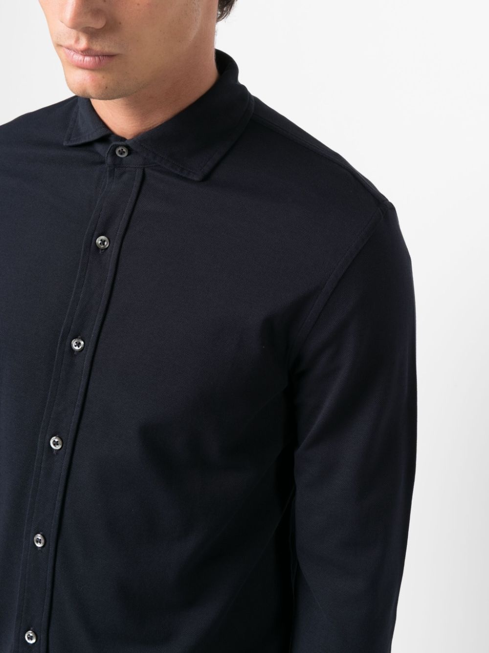 cutaway collar cotton shirt - 5