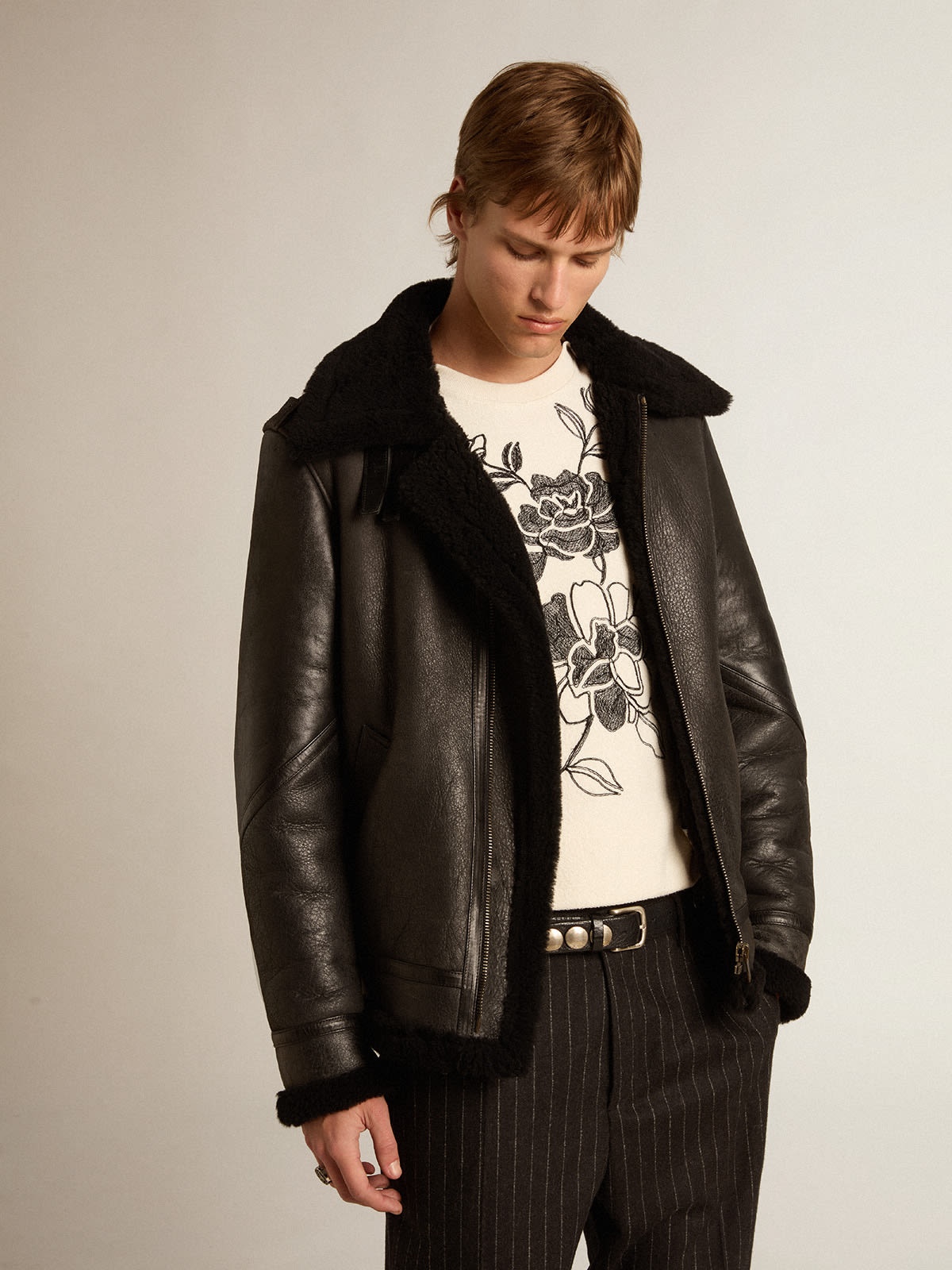 Black sheepskin jacket - 2