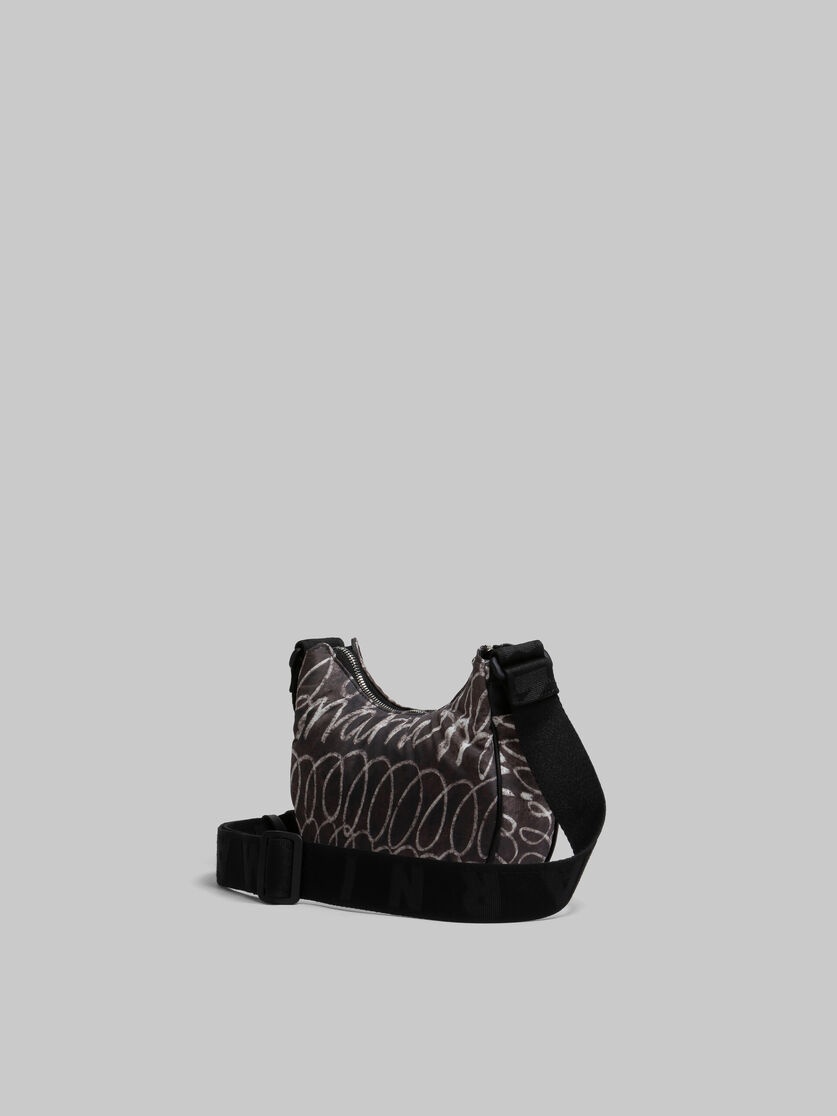 BLACK PUFF HOBO BAG WITH MARNI SCRIBBLE PRINT - 3