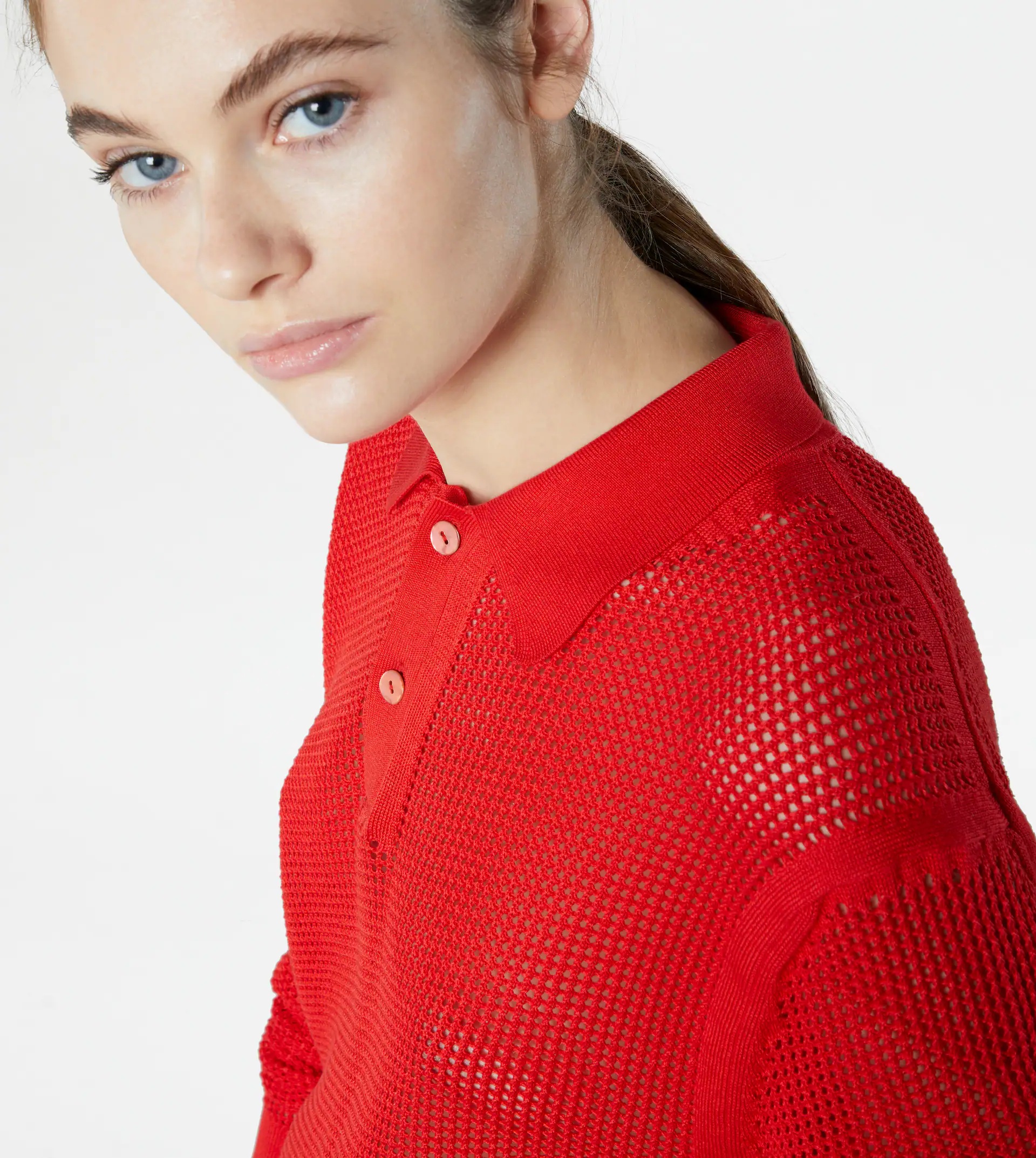KNITTED POLO SHIRT - RED - 5
