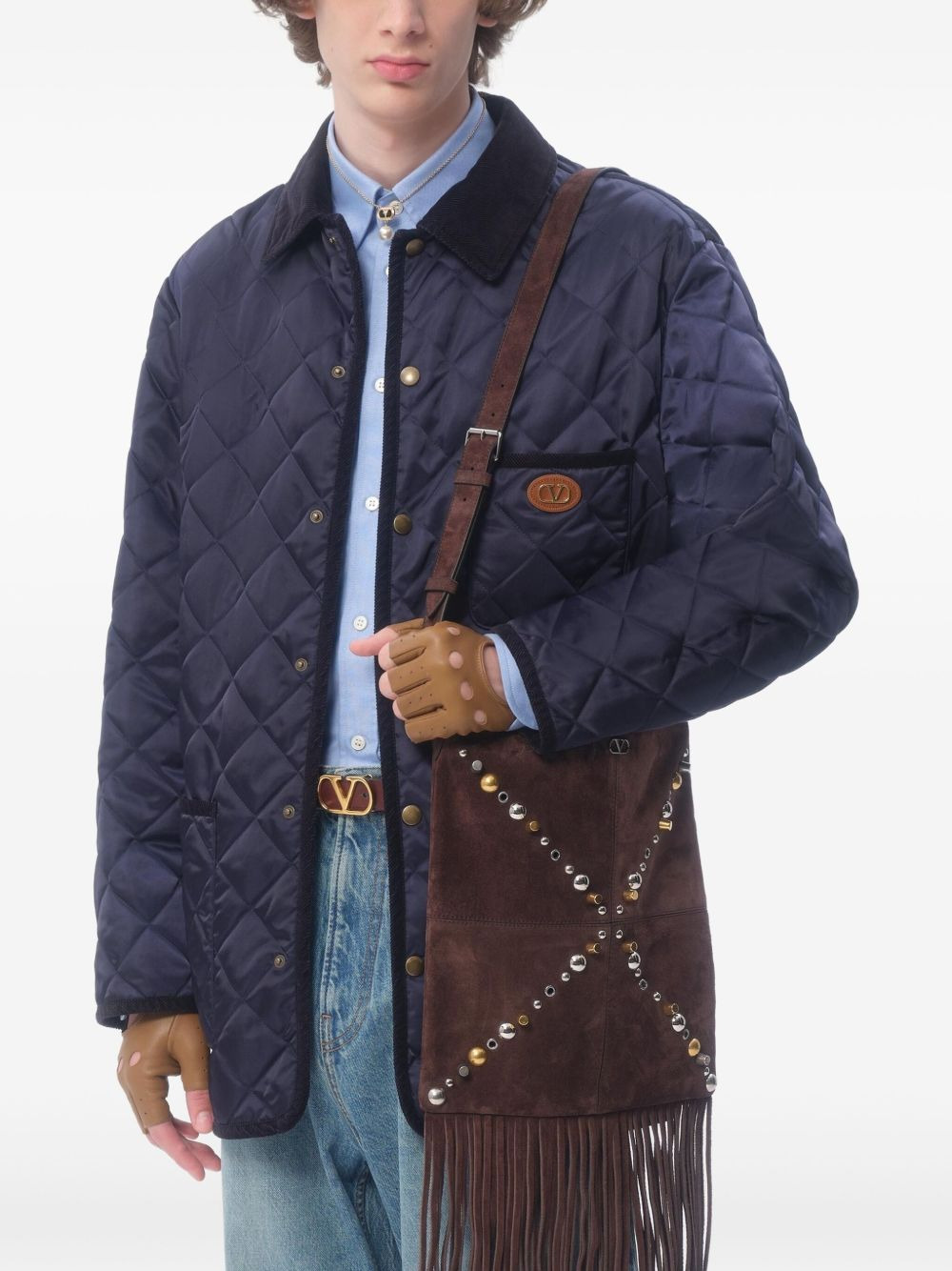 VLogo-patch hooded windbreaker - 5