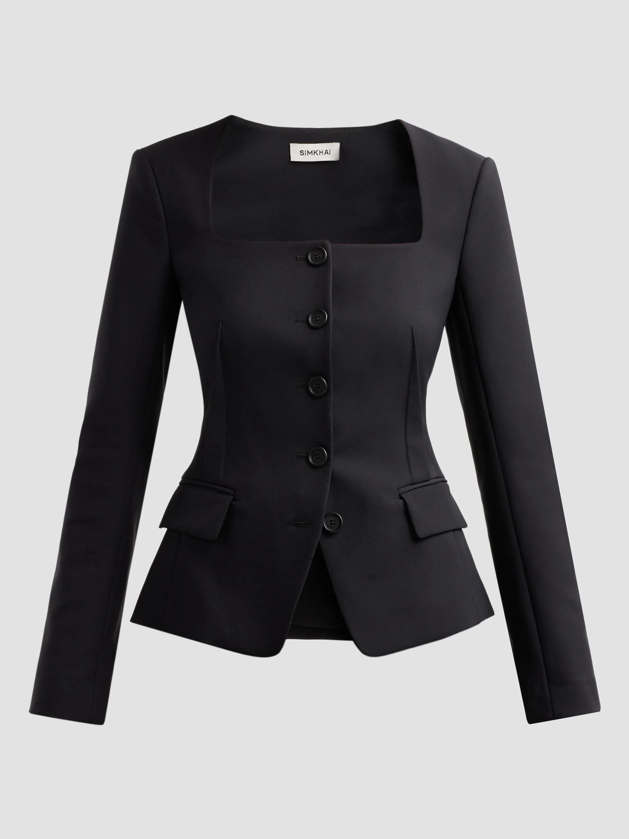 Women's Marlowe Collarless Jacket - Black - 1