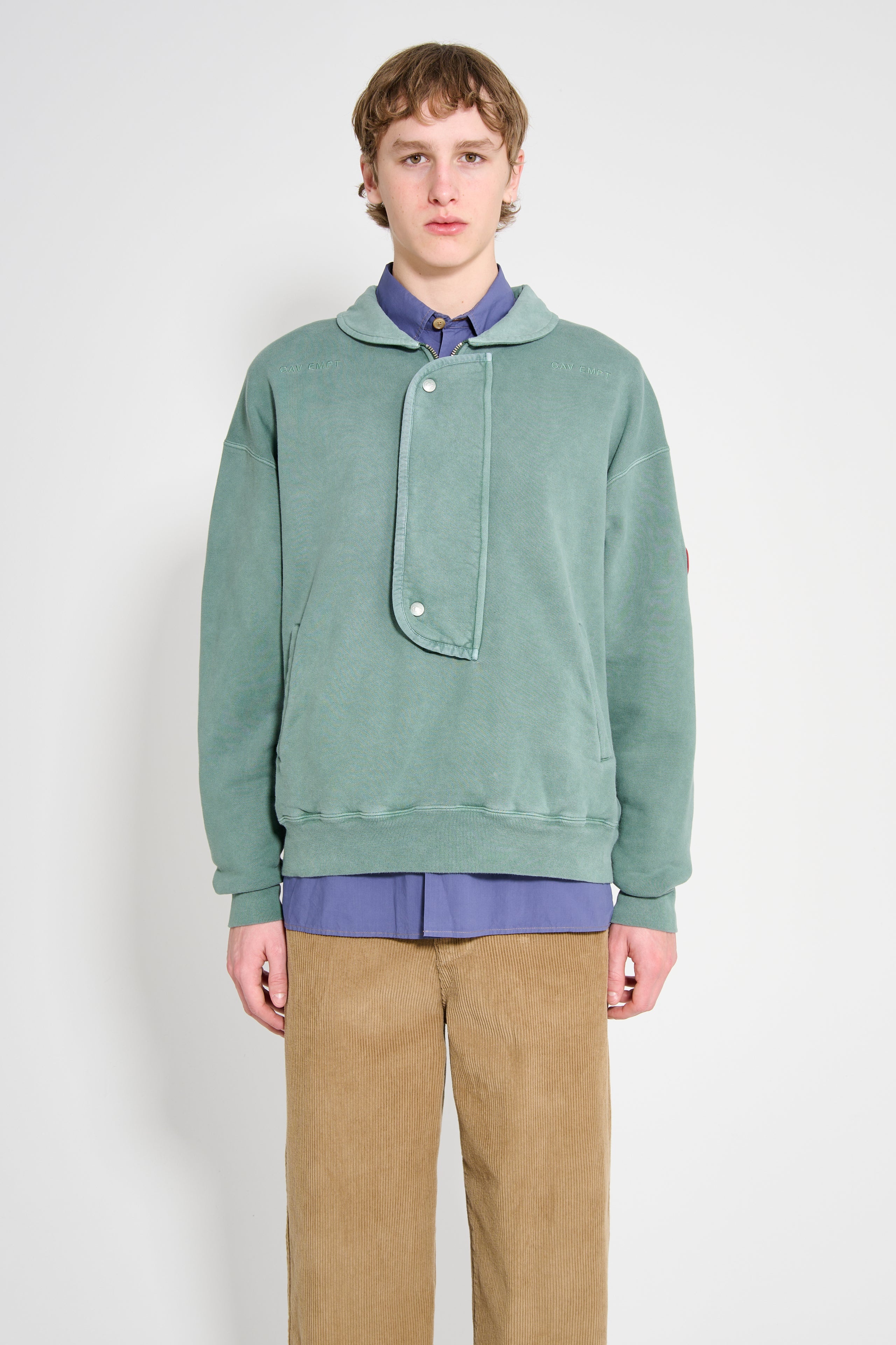 Cav Empt CAV EMPT OVERDYE COLLARED HALF ZIP GREEN REVERSIBLE